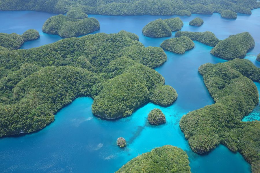 Аэрофотоснимок Rock Islands в Палау