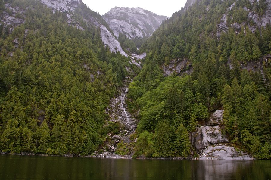 Пейзаж в Regional District Kitimat-Stikine с прибрежными горами и лесистой местностью