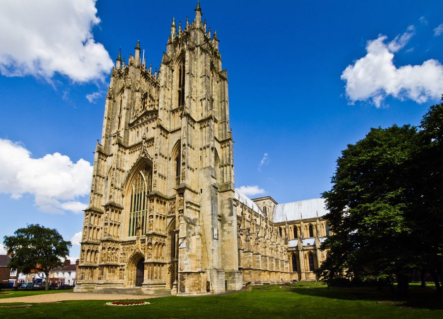 Внешний вид средневекового Beverley Minster в Беверли, Ист-Райдинг Йоркшира