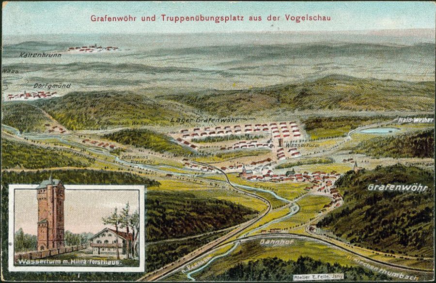 Историческая открытка с Графенвёром и окрестностями