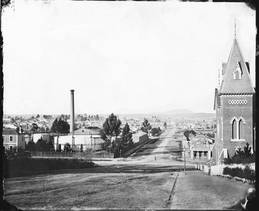 Исторический вид улицы Dana Street в Балларате в 1872 году