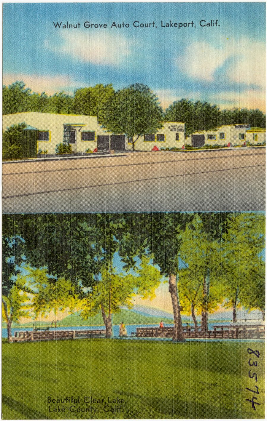 Исторический вид на Clear Lake в округе Лейк, Калифорния