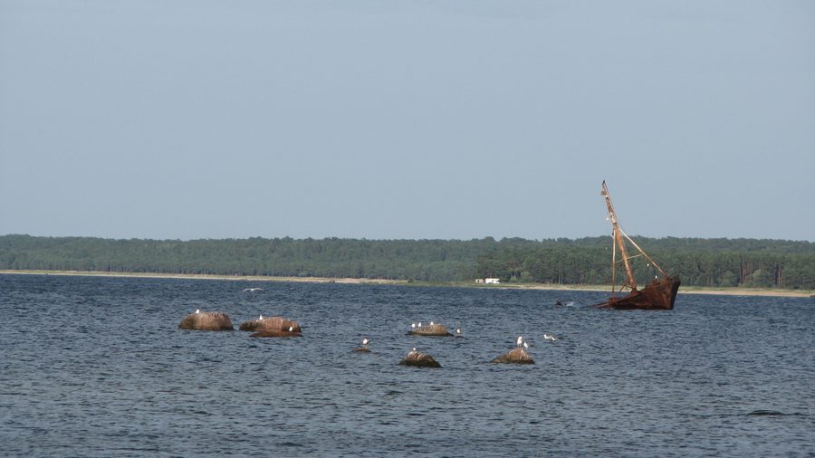 Лохусалу пляж и затонувший корабль в августе 2012