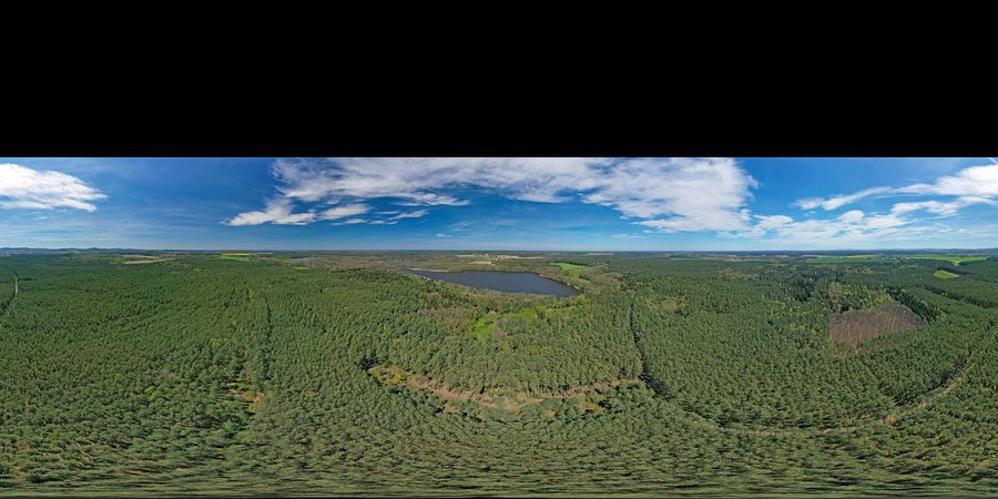 Панорамный вид на природный заповедник Teichgebiet Biehla-Weißig near Kamenz, Saxony