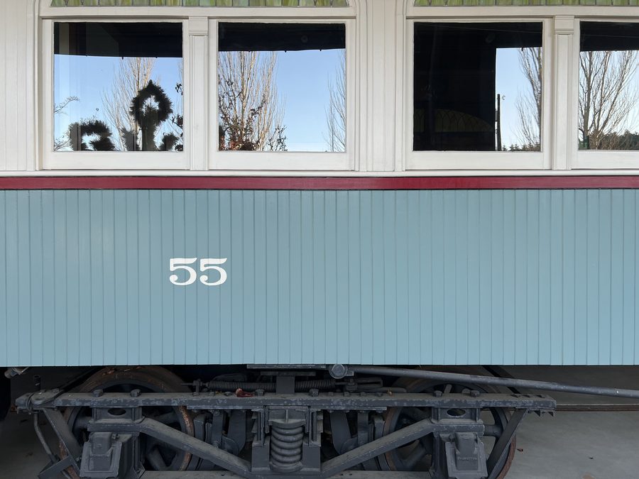 Железнодорожный вагон 55 в Heritage Park в Линвуде, Вашингтон
